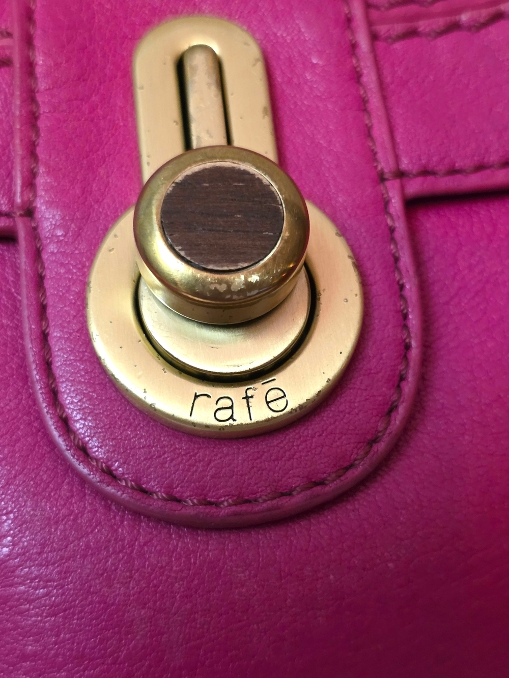 Rafe New York Rare Pink Leather Crossbody Bag Mini Satchel Turnlock Gold Accents - Picture 3 of 16